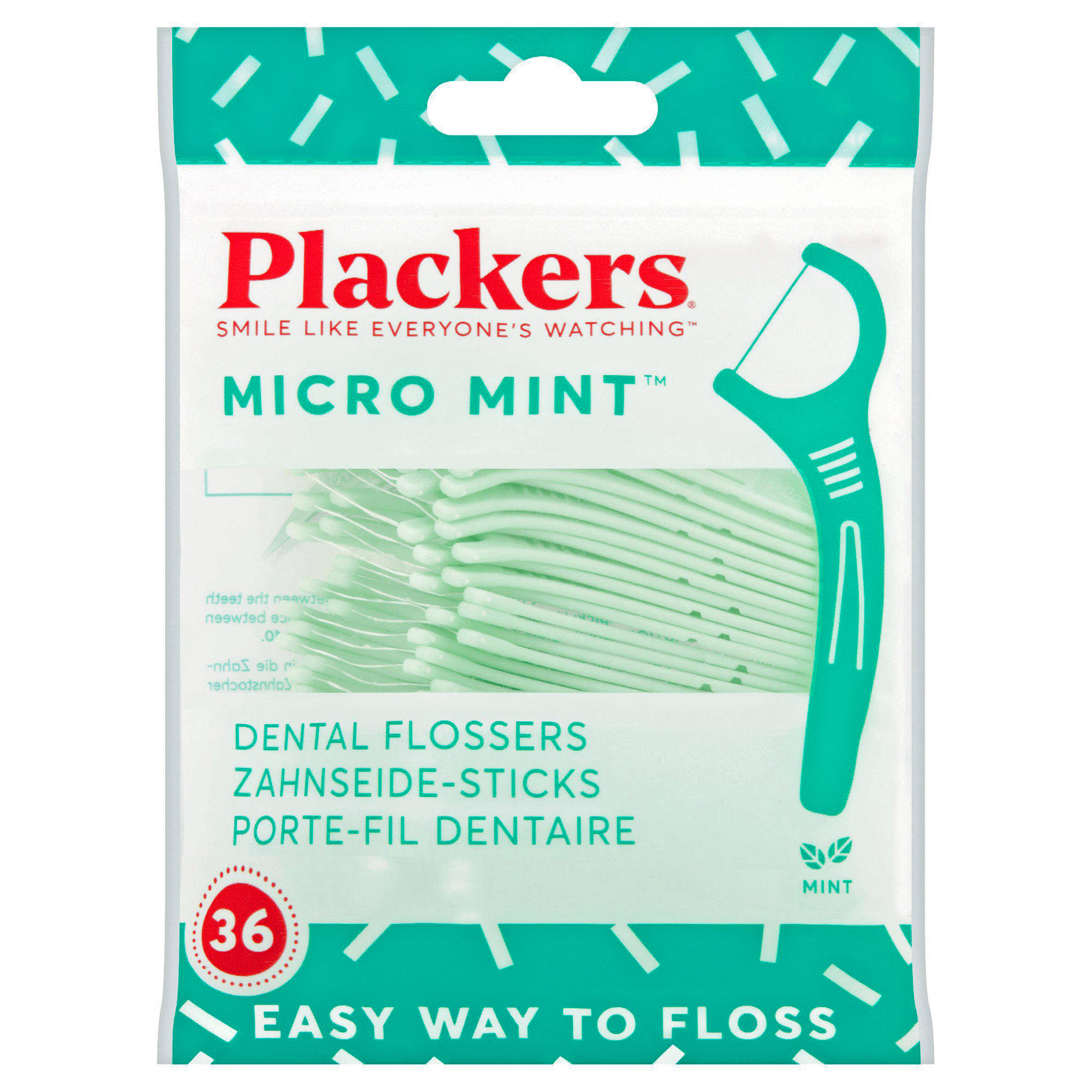 Plackers Micro Mint dental Flossers 36s GEN331 (Pack size 12) Eldos