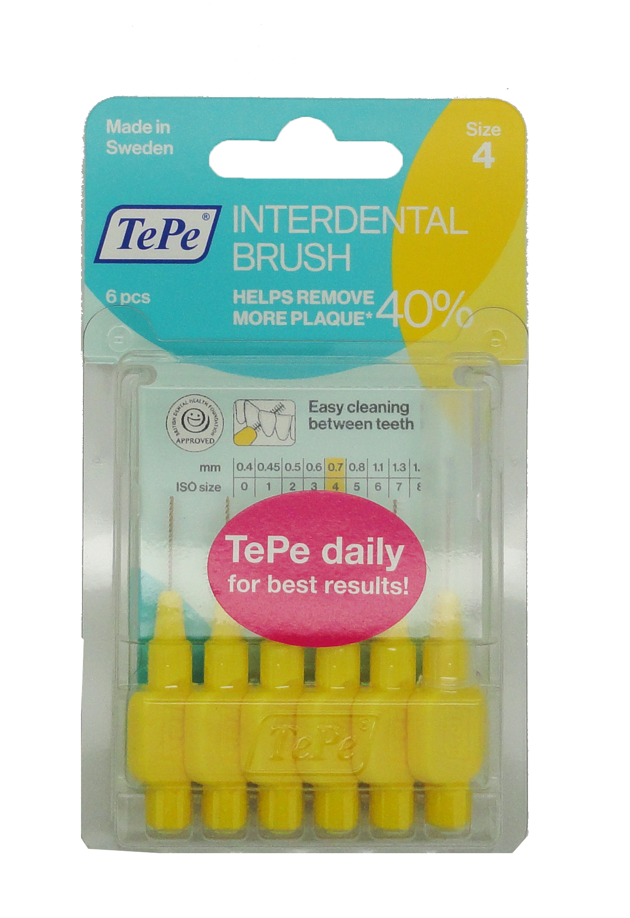 Tepe Interdental Brush Yellow 0.7mm GEN038 (Pack size 10) Eldos